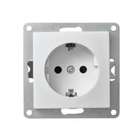 MC POWER - Prise de Terre | Flair | 250 V ~ / 16 A, encastré, Blanc, Mat