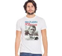 MC Queen Drives Gulf Racing Car Team The Legend Acteur Sujet Auto Art. 11002-3 T-shirt Urban Men Homme 100% coton flammé BS, blanc, Medium