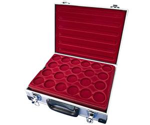 MC.Sammler Mallette à pièces avec 5 tablettes pour 188 pièces de Monnaie différentes - Rangement de Grandes à Petites pièces de Monnaie - Diamètre : 27 31 36 38 46 mm, Argenté