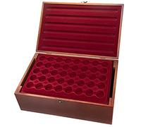 MC.Sammler - Mallette numismatique en bois - Avec 10 plateaux pour capsules de 400 pièces de 2 euros ayant jusqu'à 31 mm (mallette sans capsules de monnaie)