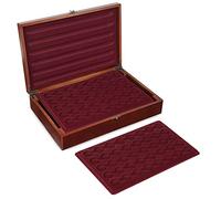 MC.Sammler Mallette numismatique en Bois avec 5 Plateaux pour 200 pièces de 2 Euros sous Capsules jusqu'à 31 mm (Cassette sans Capsules de Monnaie)