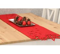 MC-Trend Chemin de table en feutre « Nuit étoilée » - 140 x 24 cm - 3 mm d'épaisseur - Décoration de table pour Noël (rouge I)