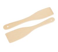 MC-Trend Lot de 2 spatules en bois de hêtre - 28 x 5,5 cm - Durable, robuste et résistant à la chaleur - Doux pour les poêles à revêtement - Cuillères de cuisine en bois naturel