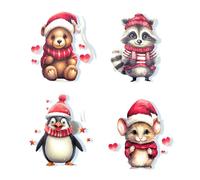 MC-Trend Lot de 4 chauffe-mains avec de jolis motifs d'animaux pour les jours froids