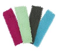 MC-Trend Lot de 4 serpillères de rechange en microfibre chenille 40 x 12,5 cm - Rose/turquoise/gris/bleu - Serpillère brillante - Parfait pour la maison