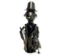 MC-Trend Porte-bouteille de vin chasseur avec chien en métal de qualité supérieure - Cadeau d'anniversaire - Décoration unique - Idéal pour les bouteilles de vin