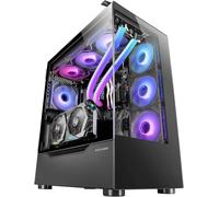 Mc-Ult, Boîtier Gaming Custom Xxl E-Atx, Double Vitre Tempérée 90° Sans Cadre + Porte Latérale, Refroidissement Liquide Complet, Tour Pc Avec Design À Double Chambre Verticale, Noi[ZHB0761]