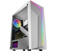 Mc-X7, Boîtier Gaming Atx, Façade Argb 12 Modes D'Éclairage, Fenêtre Latérale Complète, Moyen Tour Pc Avec Ventilateur Arrière Rgb 120Mm, Blanc[ZHB0786]