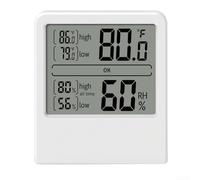 MC06Y MC06Y Thermomètre hygromètre numérique ultra fin pour intérieur avec support magnétique et thermomètre hygromètre précis pour serre, blanc ou noir