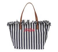 MC2 Saint Barth - City Striped Fringed Tote Bag - Femme - Sacs - Bleu - Taille: ONE Size