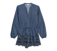 MC2 Saint Barth - Lenny Chambray Morris Flow Short Dungarees - Femme - Robes - Bleu - Taille: 38 FR