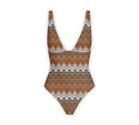MC2 Saint Barth - Mavi Classical Band Triangle Maillot de Bain Une Pièce Rachel - Femme - Maillots de bain - Brun - Taille: 38 FR