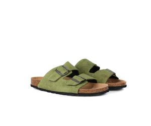 MC2 Saint Barth - Mocassins en daim doublés de shearling - Femme - Chaussures - Vert - Taille: 40 EU