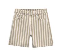 MC2 Saint Barth - Robe Courte Beige et Blanche à Rayures - Femme - Shorts - Beige - Taille: 42 FR