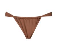 MC2 Saint Barth - Slip de Bikini Brésilien Réglable avec Taille Froncée - Femme - Maillots de bain - Brun - Taille: 36 FR