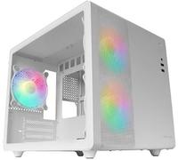 Mc400W, Boîtier Gaming Compact Micro-Atx, Fenêtre Latérale Complète En Verre Trempé, 3X Ventilateurs Frgb 120Mm, Panneau Latéral En Mesh, Blanc[ZHB0787]