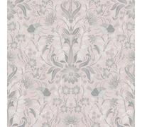 MC61000 - Maison Charme Oiseau, Floral Argent Gris Blanc Galerie Papier Peint
