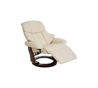 MCA fauteuil relax Calgary 2, fauteuil de télévision, cuir, charge 150kg ~ crème, couleur noix