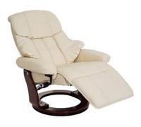 MCA fauteuil relax Calgary 2, fauteuil de télévision, cuir, charge 150kg ~ crème, couleur noix Beige G