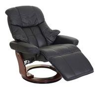 Robas Lund,Fauteuil, Fauteuil de Relaxation, Cuir/Noir/Noyer, 90 x 84 x 105 cm, 64021SK5