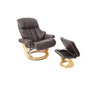 Robas Lund Calgary XXL Fauteuil de Relaxation, Cuir, Marron/Nature, 92 x 97 x 110 cm