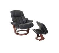 MCA fauteuil relax Calgary XXL cuir charge 180kg noir aspect noix