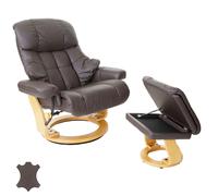 Robas Lund Calgary XXL Fauteuil de Relaxation, Cuir, Marron/Nature, 92 x 97 x 110 cm