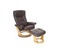 Robas Lund, Fauteuil, Fauteuil de Relaxation, avec tabouret, Hamilton, Cuir/Marron, 85 x 85-110 x 105 cm, 64026BN5