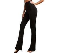 MCA Pantalon femme cloche ajustée patte éléphant élastique, S