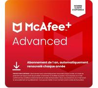 McAfee+ Advanced Individuel, nombre illimité d'appareils | Abonnement de 1 an, renouvellement automatique annuel