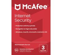 McAfee Internet Security 2025 - Édition: 3 Appareils 1 An
