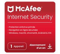 McAfee Internet Security 2026 | 1 appareil | 1 an | PC/Mac/Android | Téléchargement