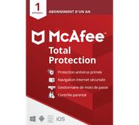 McAfee Modèle du produit : Total Protection 2022 - 1 an - 1 poste - Version dématérialisée
