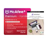 McAfee+ Premium Famille 1 an Appareils illimitÃ©s + Jottacloud sauvegardes illimitÃ©es dans le nuage