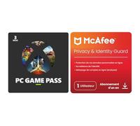 McAfee Privacy & Identity |12 Mois | & Xbox Game Pass for PC |3 Mois Abonnement|