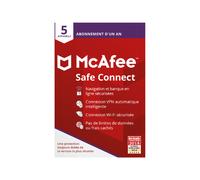 McAfee Safe Connect VPN, Sécurité et protection de la confidentialité sur Internet, 5 appareils 1an 2022