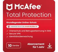 McAfee Total Protection | 10 appareils | 1 an | Téléchargement...