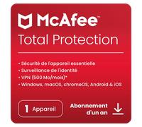 McAfee Total Protection 2025 | 1 appareil | 1 an | PC/Mac/iOS/Android | Téléchargement