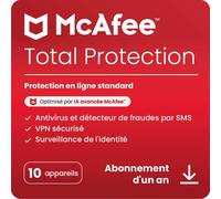 McAfee Total Protection 2025 - Édition: 10 Appareils 1 An