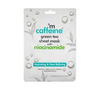 mCaffeine Green Tea Sheet Mask with Niacinamide - Hydrating Face Masks for Pore Tightening - Reduces Hyperpigmentation, Improves Skin Texture - 1 pc