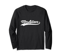 McAllen Texas Vintage Cursive Nom de ville américain Retro Sports Manche Longue
