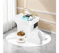 Mcamgiczin Bassin De Shampoing Head Spa équipement De Spa De Tête Bac a Shampoing Mobile Multifonctionnel à Circulation d'eau à Double Contrôle Commercial avec Réservoir d'eau 60 L,White-Set2