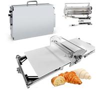 Mcamgiczin Laminoir électrique Domestique pour pâte feuilletée - Acier Inoxydable, épaisseur réglable de 2 à 30 mm, Pliable, idéal pour Pizzas, Croissants, viennoiseries et fudges.