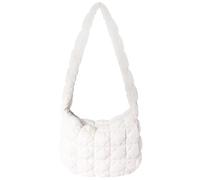 MCAOAL à main à sangle rembourrée pour, White | à bandoulière matelassé avec accès à fermeture éclair et espace de rangement spacieux pour les essentiels du
