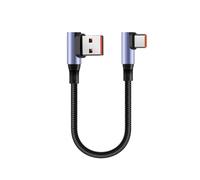 MCAOAL Adaptateur d'alimentation compact USB vers USB C en nylon renforcé - Câble de données coudé / tête droite - Charge rapide - Cordon de charge rapide pour smartphones