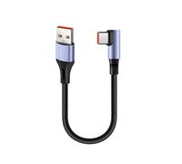 MCAOAL Adaptateur d'alimentation compact USB vers USB C en nylon renforcé - Câble de données coudé / tête droite - Charge rapide - Cordon de charge rapide pour smartphones
