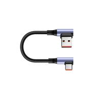 MCAOAL Adaptateur d'alimentation compact USB vers USB C en nylon renforcé - Câble de données coudé / tête droite - Charge rapide - Cordon de charge rapide pour smartphones