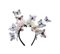 MCAOAL Bandeau flexible en forme de fleur de papillon - Accessoire ethnique avec design 3D - Parfait pour les cocktails et les événements de mariage