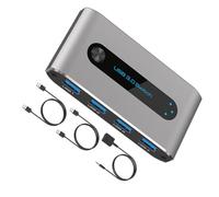 MCAOAL Boîtier de commutateur USB efficace 2 x 4 pour deux ordinateurs pour partager quatre périphériques sans obstruction constante ni prise USB