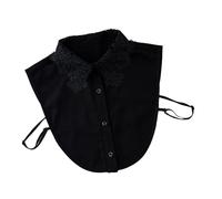 MCAOAL Collier détachable en tissu doux avec épaule péplum Styles élégants Insert de col en dentelle à port rapide pour les fêtes de travail Accessoire de tenue de bureau